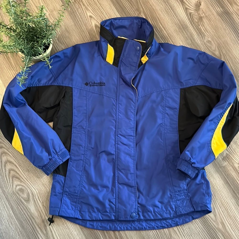 WOMENS VINTAGE COLUMBIA WINDBREAKER STYLE JACKET BLUE SIZE MEDIUM EEEUC